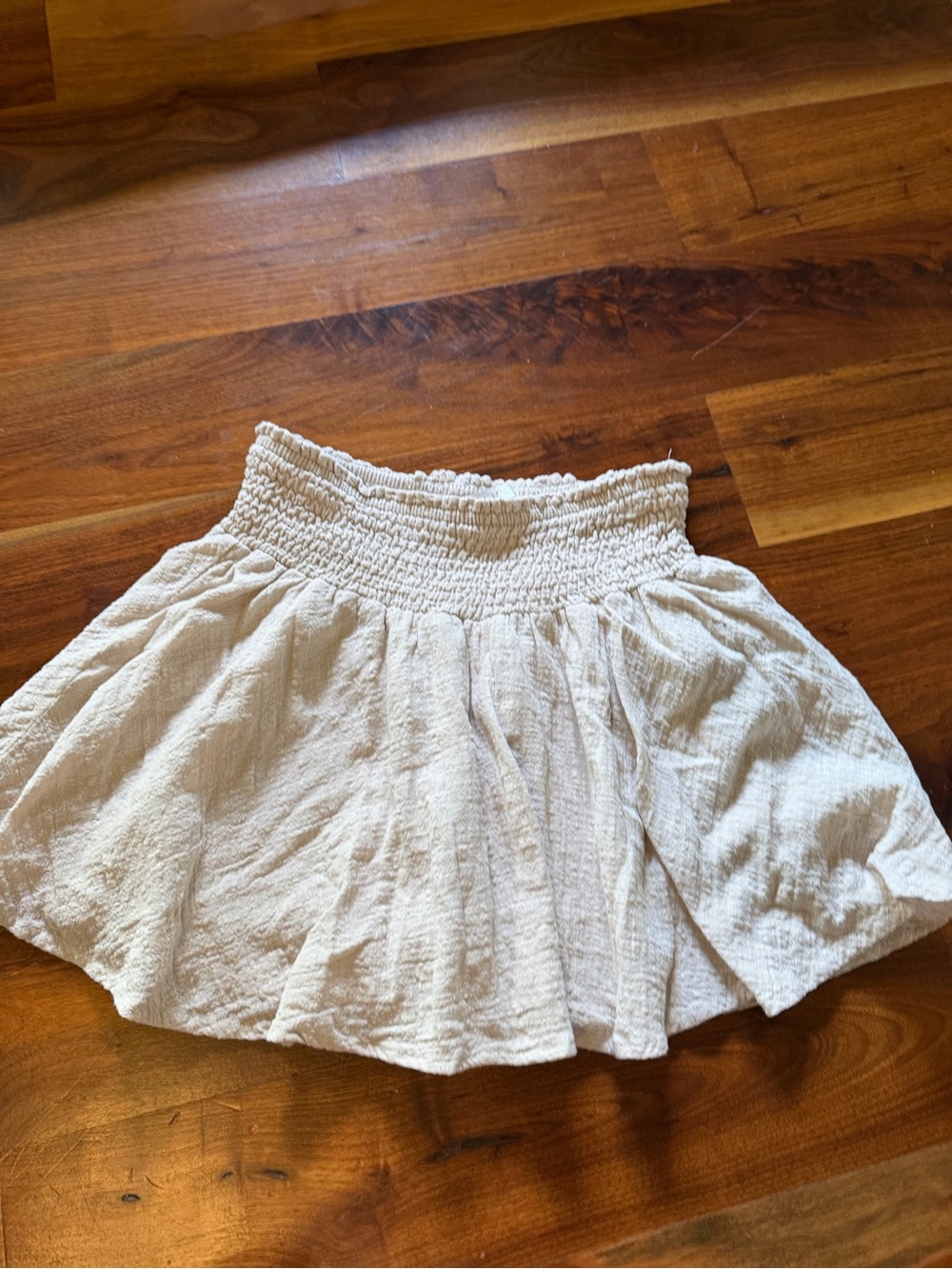 Karlie Smocked Waist gauze Ivory Women's Mini Skirt